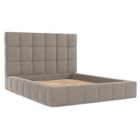 POLSTERBETT Skiathos mit Stauraum 200/200 cm Beige im Bubble Stoff - Beige/Schwarz, Holz/Holzwerkstoff (200/200cm) - AltaBeds