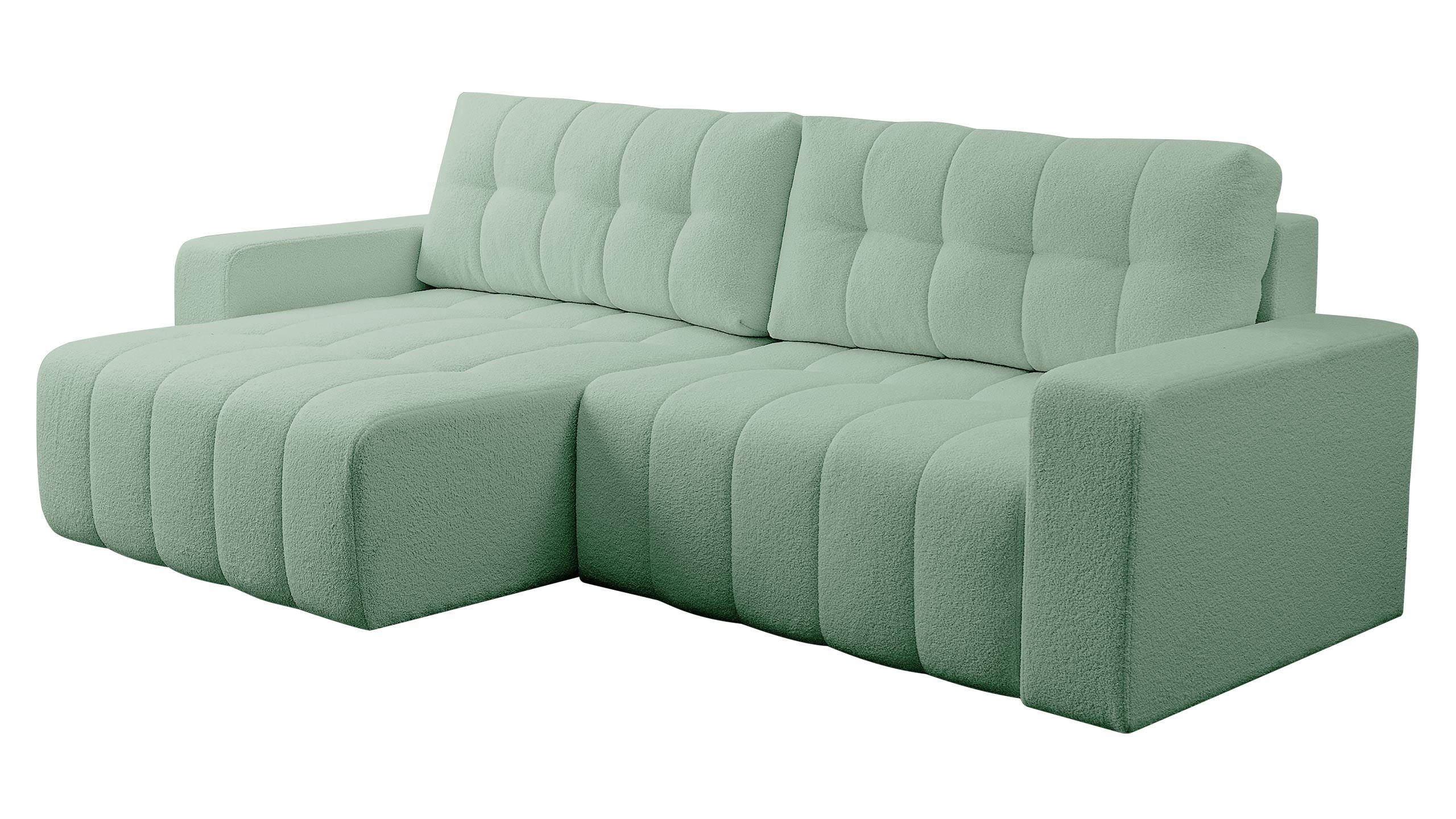 ECKSOFA Masone - Schwarz/Mintgrün, Holz/Kunststoff (245/143cm) - MIRJAN24