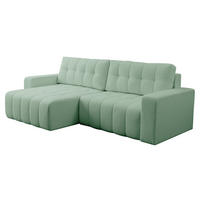ECKSOFA Masone - Schwarz/Mintgrün, Holz/Kunststoff (245/143cm) - MIRJAN24