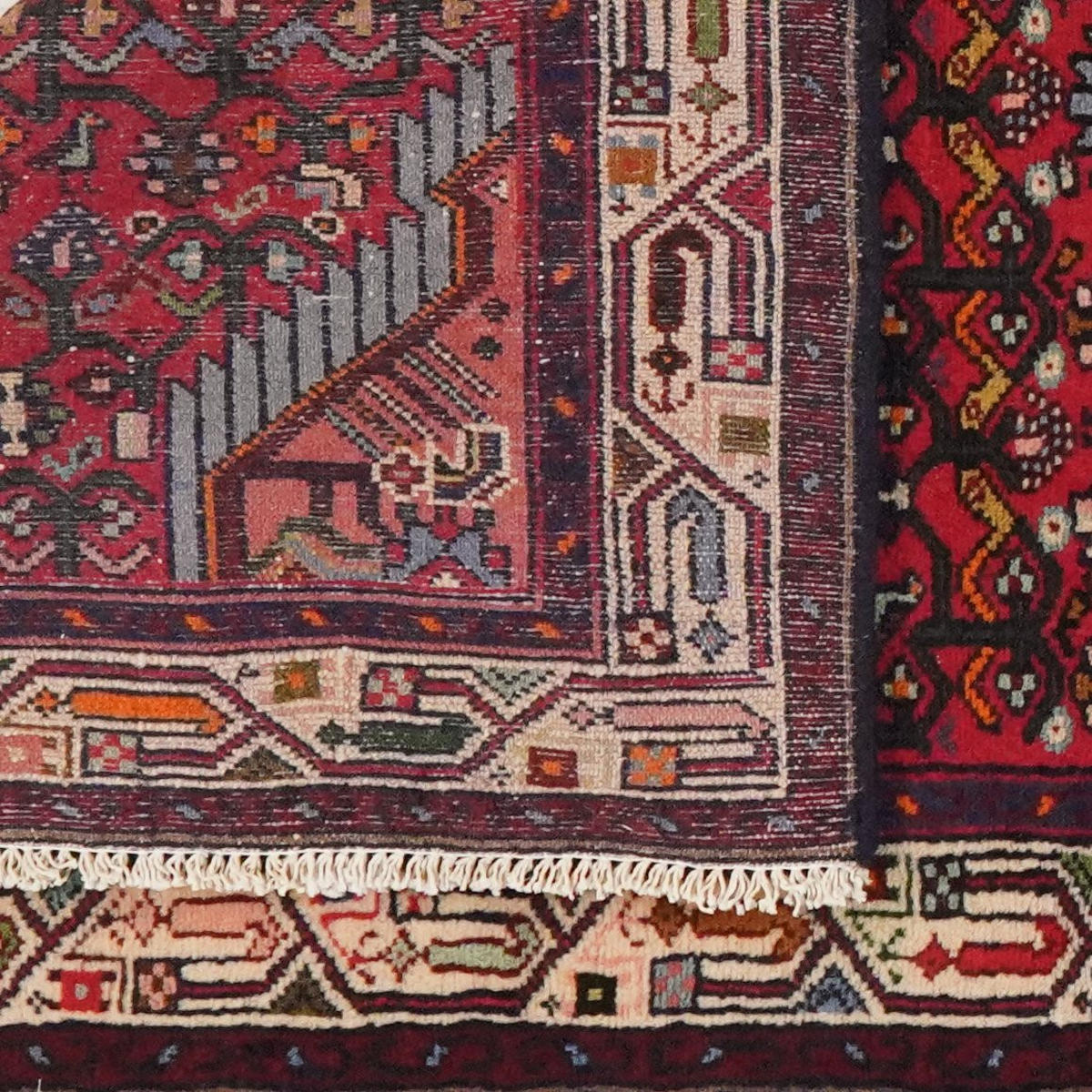 LÄUFER Orient handgeknüpft Assadabad Rot 193/76 cm Schurwolle - Rot, Textil (76/193cm) - Looma