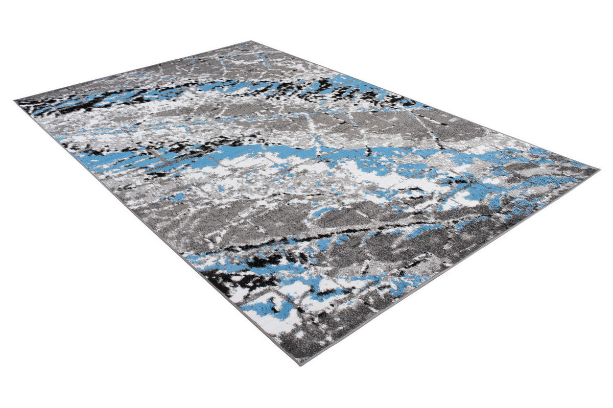 TEPPICH MAYA Blau Meliert Splash Verwischt 200/300 cm - Blau, Textil (200/300cm) - Tapiso