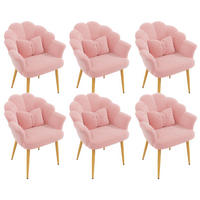 ARMLEHNSTUHL-SET 6 Stück, Blütenblatt-Design, DE-42136, Rosa - Pink, Holzwerkstoff (65.5/85/64cm) - ComfortXL