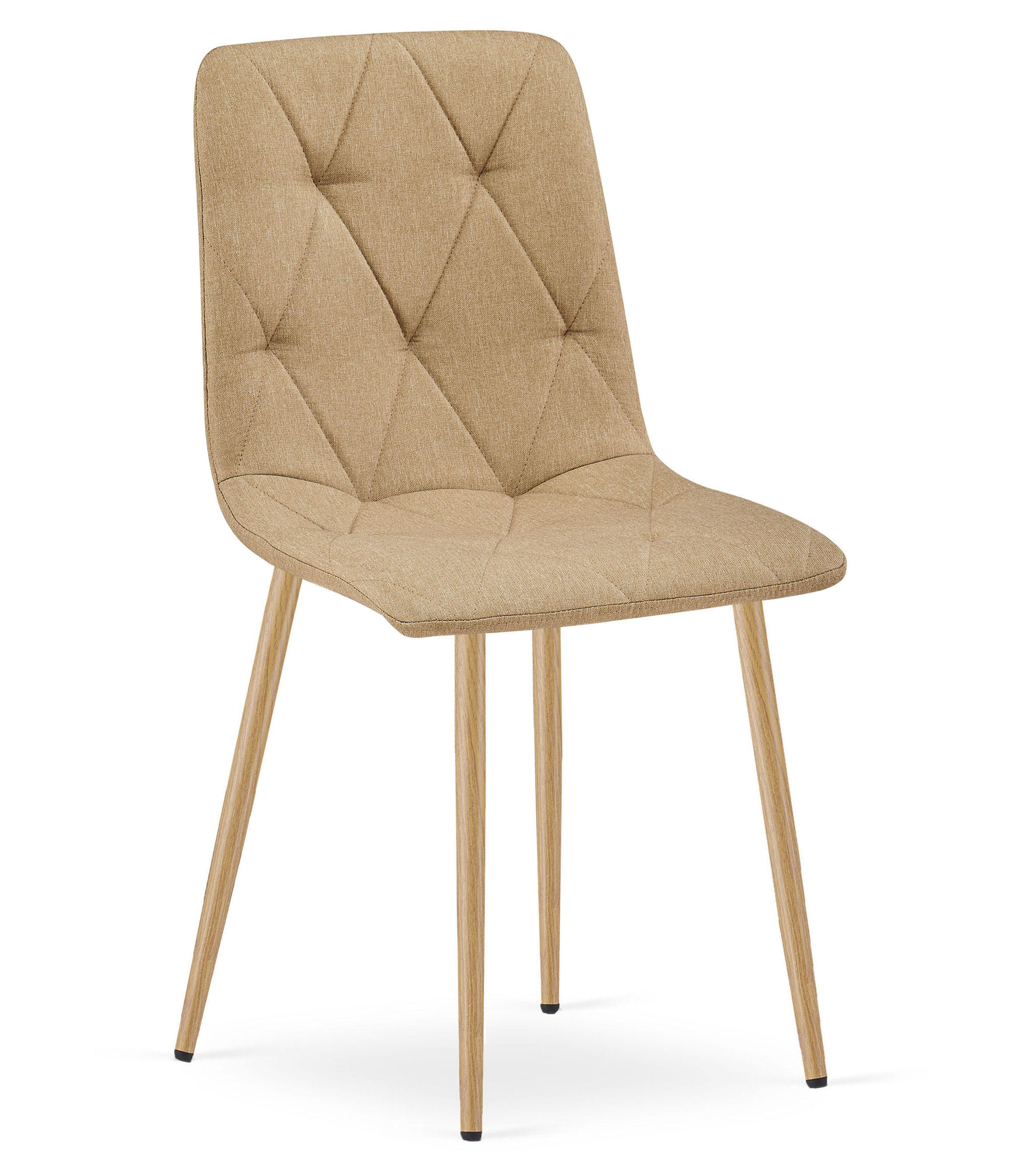 ESSZIMMERSTUHL TYRA brauner Sitz, Beine in Holzfarbe - Eichefarben/Braun, Textil (44.5/87/54.5cm) - Valora