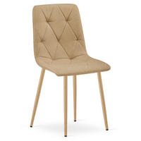 ESSZIMMERSTUHL TYRA brauner Sitz, Beine in Holzfarbe - Eichefarben/Braun, Textil (44.5/87/54.5cm) - Valora