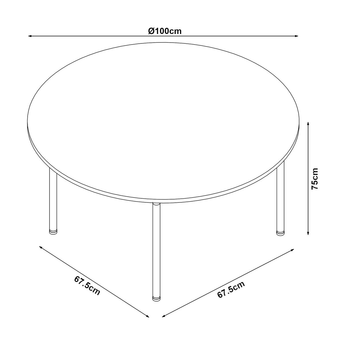 ESSTISCH Hemnes - Eichefarben/Schwarz, Holzwerkstoff/Metall (100/100/75cm) - [en.casa]