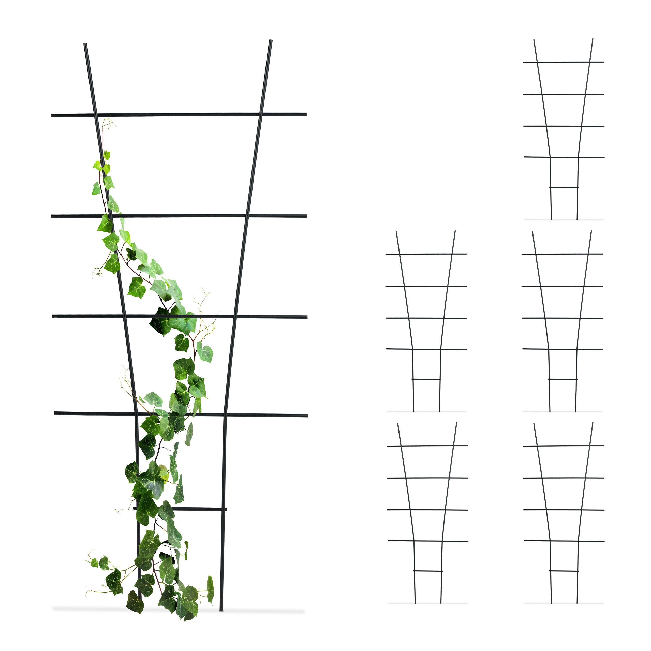 PFLANZENSTÜTZE - Schwarz, Metall (35/79/1cm) - Relaxdays