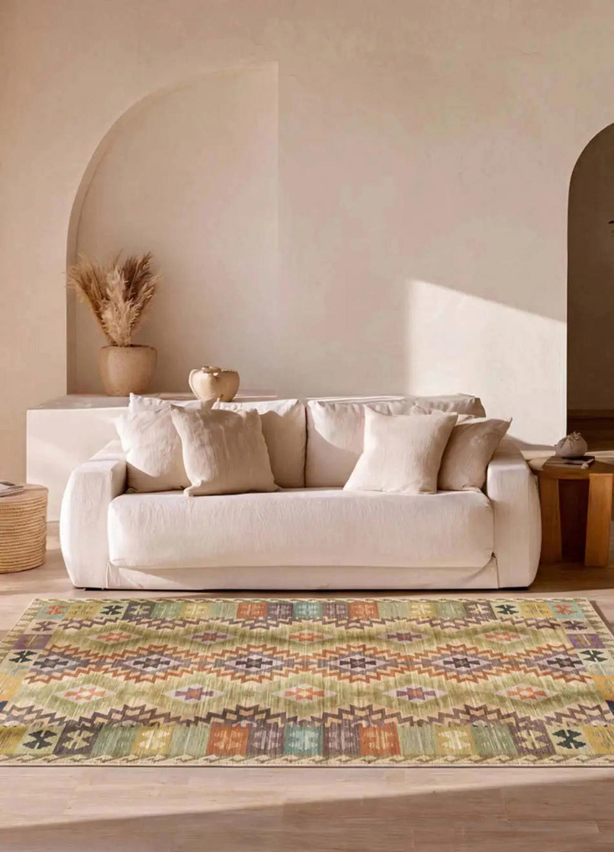 FLACHGEWEBETEPPICH Mehrfarbig Serak 140/200 cm - Multicolor, Kunststoff/Textil (140/200cm) - Atticgo
