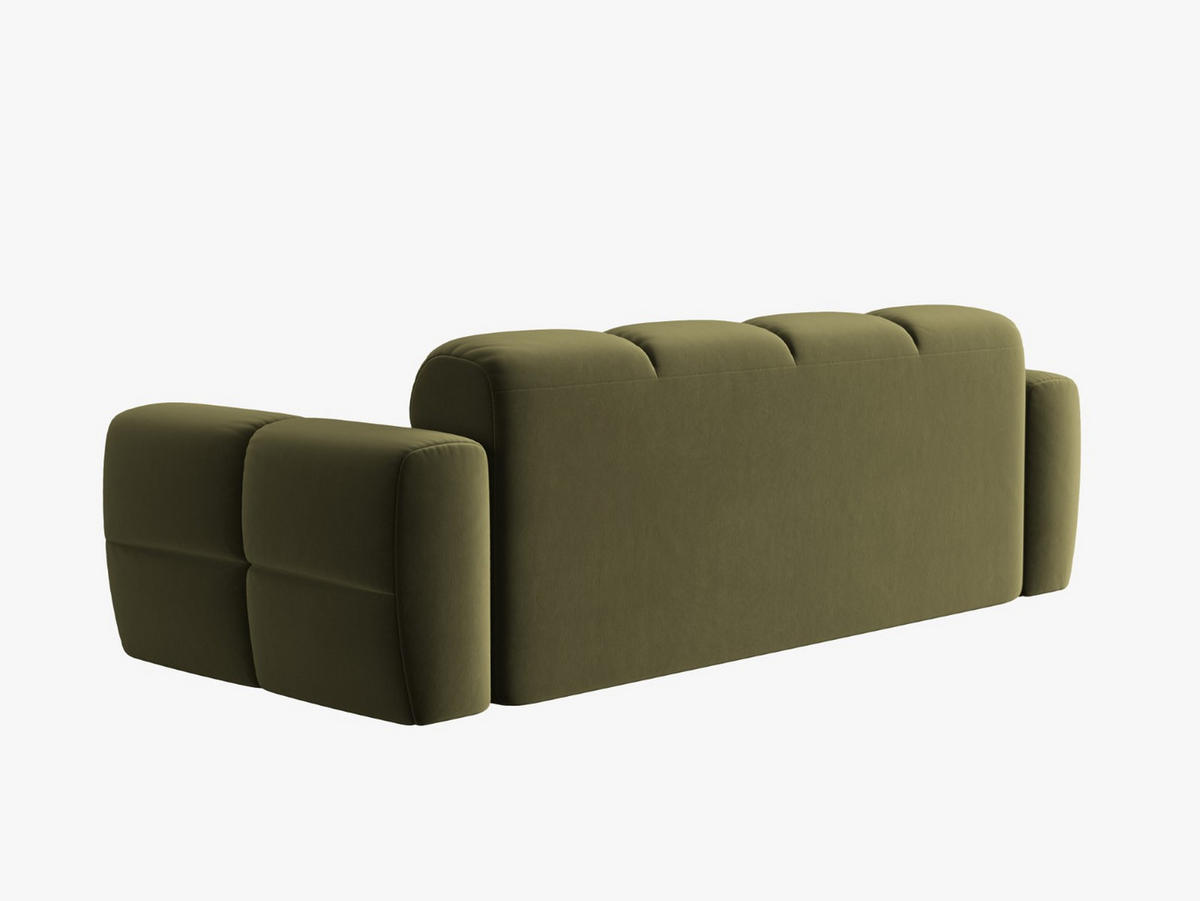SOFA Lisa aus Samt hellgrün 3 Sitzplätze - Hellgrün, Textil (101/77/216cm) - Micadoni