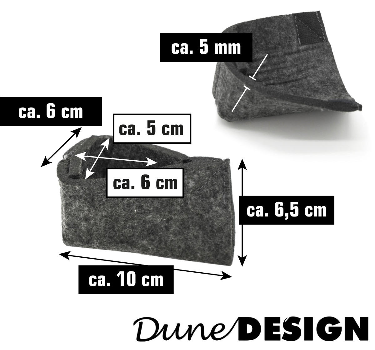 FILZ-BODENSCHONER für Bierzeltgarnitur, 12er Set Grau - Grau, Kunststoff (6/10cm) - Dunedesign