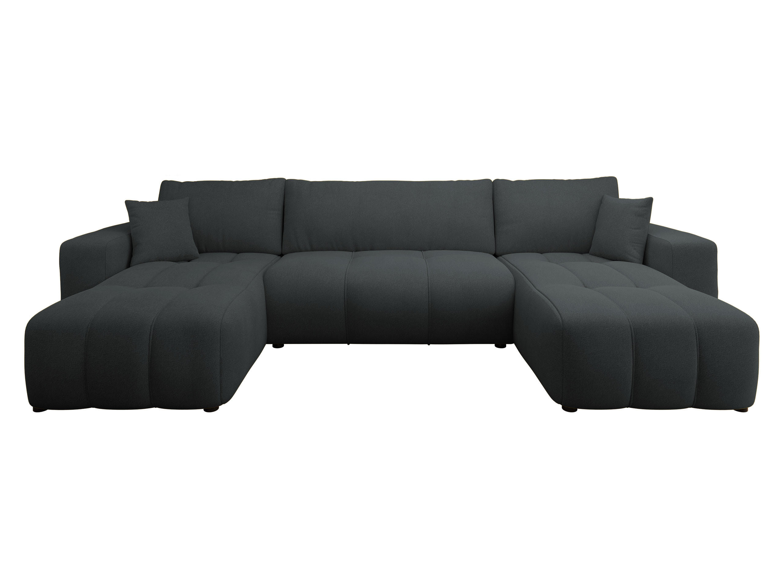 WOHNLANDSCHAFT Furyn U - Schwarz, Holz/Kunststoff (312/82/145cm) - MIRJAN24