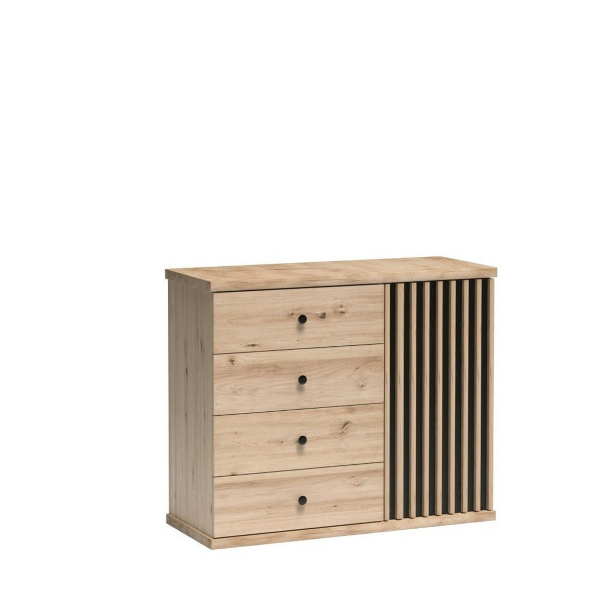 KOMMODE ALMERIA 101,6/85,4/40,6cm mit 4 Schubladen Türen Eiche Artisan - Eiche Artisan, Holzwerkstoff (101.6/85.4/40.6cm) - MASSENO