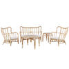GARTENMÖBEL-SET 4-sitzer Rattan Beige Brindisi - Beige, Naturmaterialien - Beliani