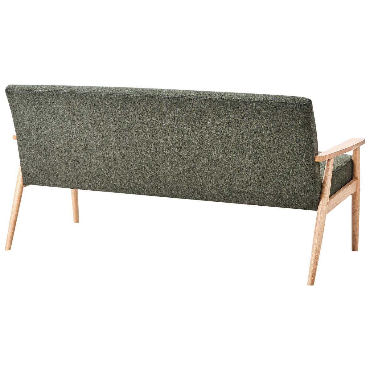 SOFA 3-Sitzer Hellbraun/Grün Esrum - Hellbraun/Grün, Holz/Textil (151/79/72cm) - Beliani