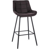 BARHOCKER Lederlook braun - Schwarz/Braun, Textil/Metall (49/104/56cm) - CLP