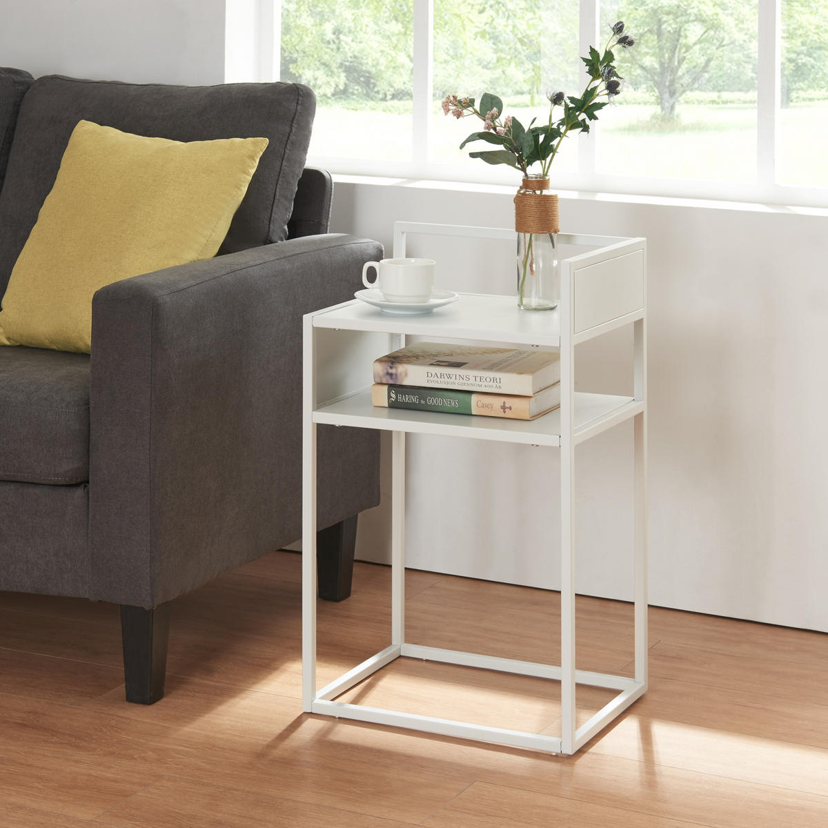 BEISTELLTISCH Riihimäki - Weiß, Metall (30/40/65cm) - [en.casa]
