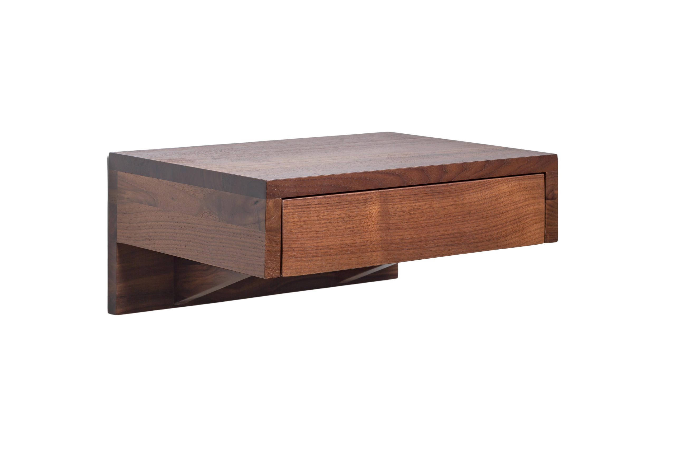 SCHWEBENDER NACHTTISCH Bo aus Walnussholz - Braun, Holz (40/18/30cm) - WOODEK