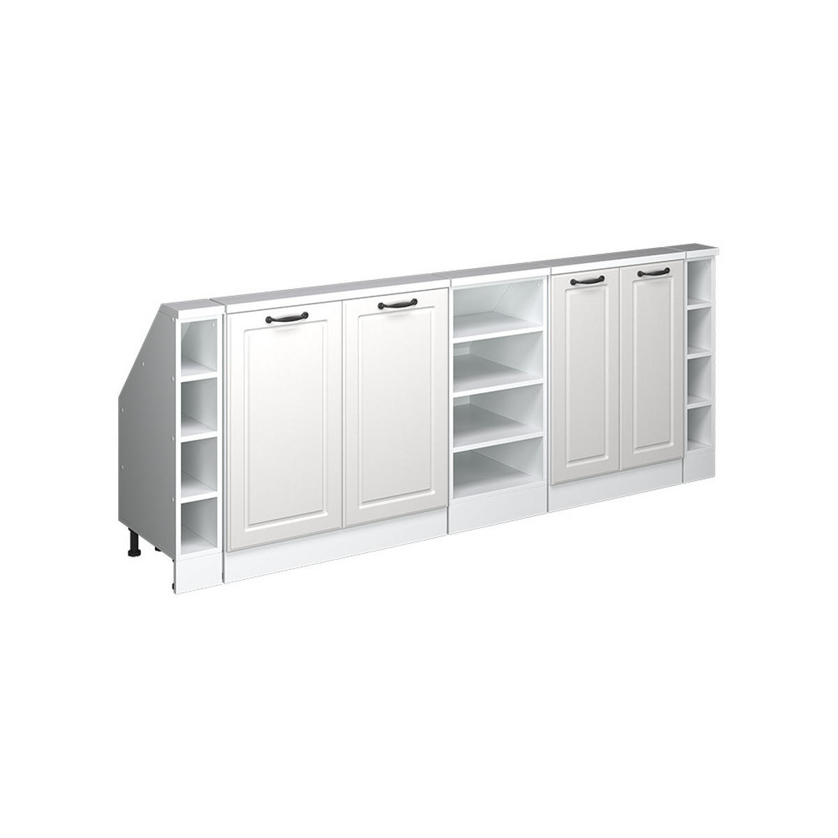 DACHSCHRÄGENSCHRANK-SET Rion Weiß Landhaus/Weiß 5er Set - Weiß, Holzwerkstoff (215/81.6/46cm) - Vicco