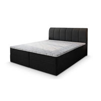 BOXBETT CEVANO 180x200 cm mit Matratze und Topper - Schwarz - Schwarz, Holz (180/200cm) - MASSENO