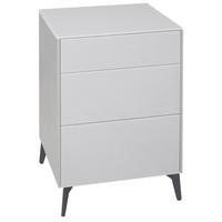 KOMMODE Elfi 52x42x78 Hochglanz Kreidegrau/Glas Kreidegrau - Hellgrau, Holzwerkstoff (52/78/42cm) - 58aufmkessel