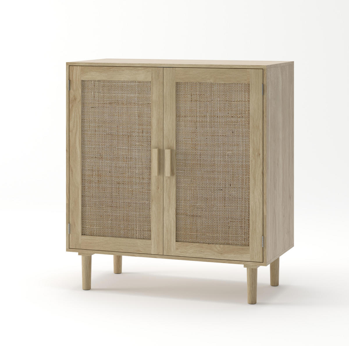 SIDEBOARD 80/40/88 cm natur aus MDF mit Rattanfronten und 2 Türen - Naturfarben, Holzwerkstoff (80/88/40cm) - OKWISH