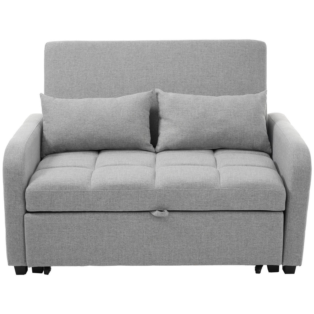 SCHLAFSESSEL multifunktional mit verstellbarem Rückenteil Antikgrau 127/75/94 cm - Grau, Kunststoff (127/94/75cm) - OKWISH