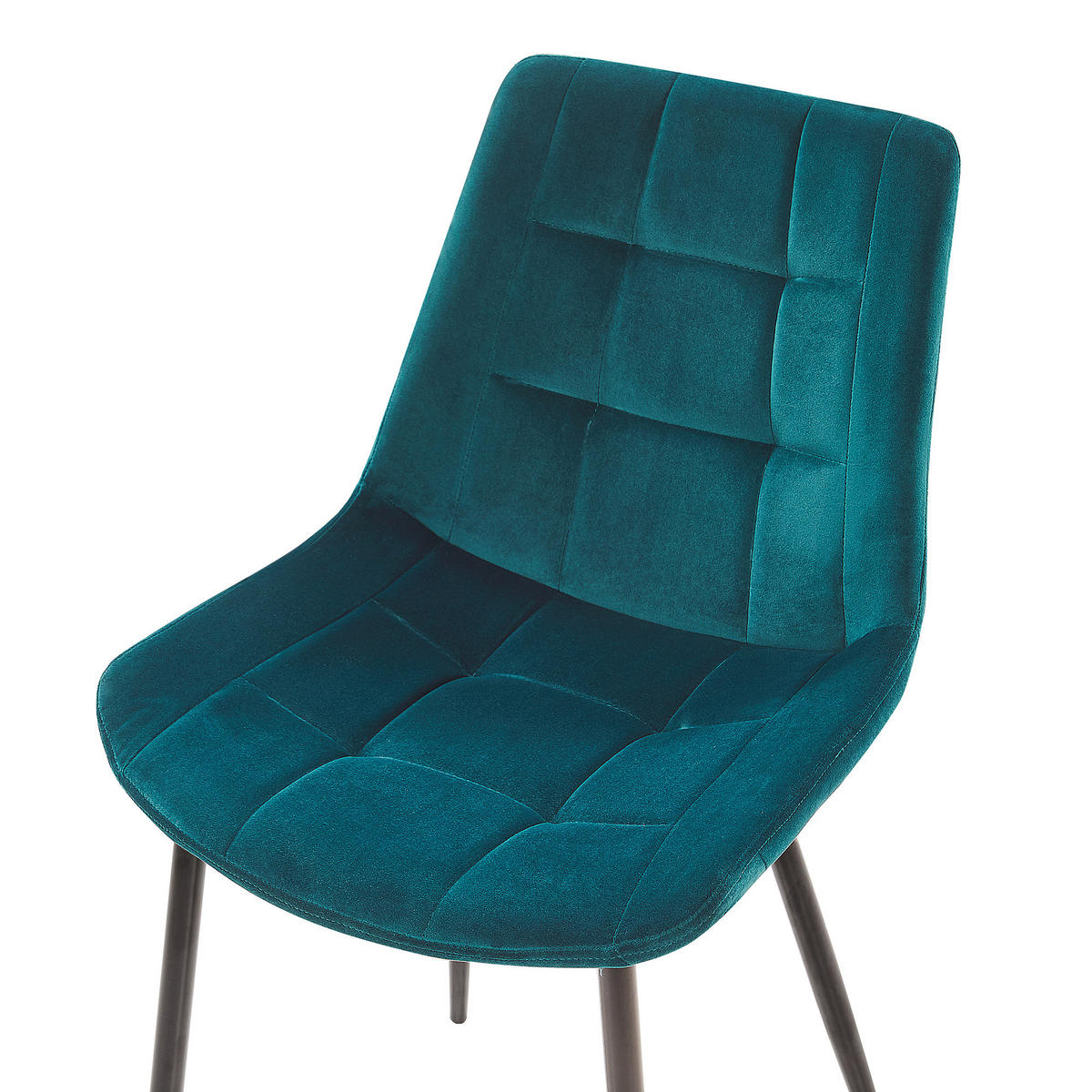 ESSZIMMERSTUHL 2er-Set Samtstoff Blau Melrose - Blau, Textil/Metall (51/82/59cm) - Beliani