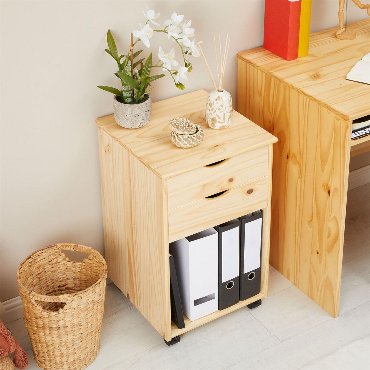 ROLLCONTAINER KANO - Naturfarben, Holz (39/65/39cm) - IDIMEX