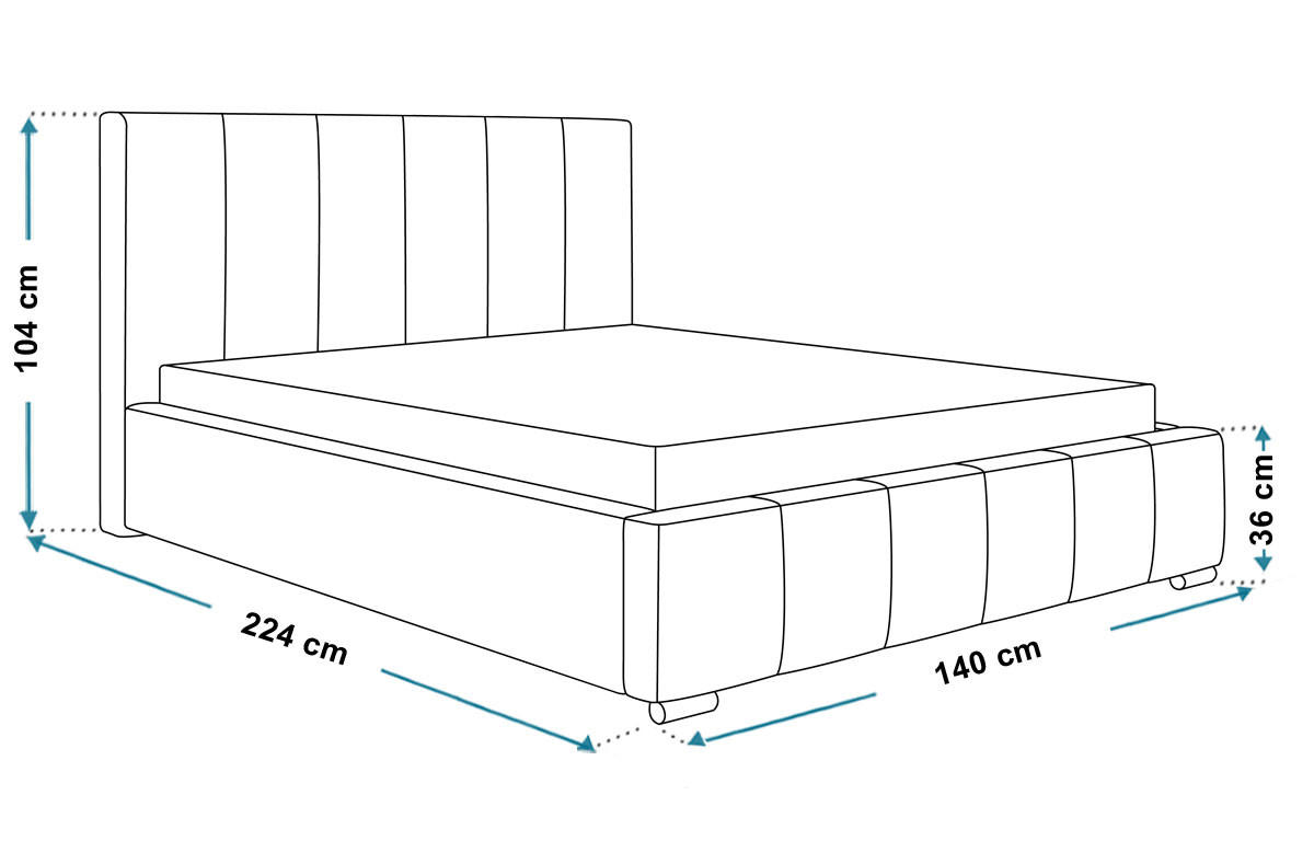BETT Grau BEN 1 Gepolstert 120x200 cm - Grau, Textil (120/200cm) - Sepro Meble