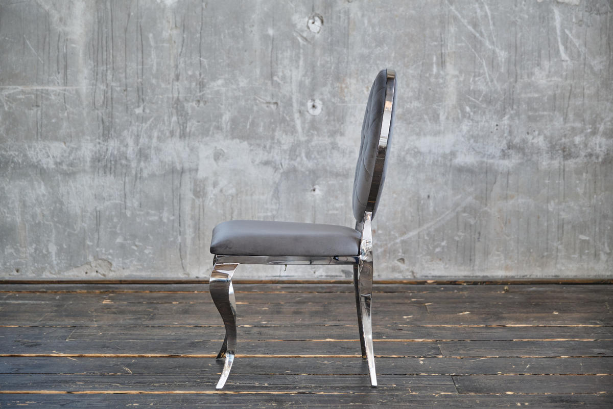 ESSZIMMERSTUHL LINDA Grau Velvet - Grau, Textil (50/92/56cm) - KAWOLA