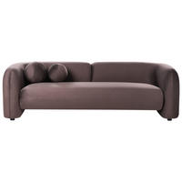 POHOVKA 3-místná Sametová látka Tmavě hnědá Leiren - tmavě hnědá, textil (224/68/87cm) - Beliani