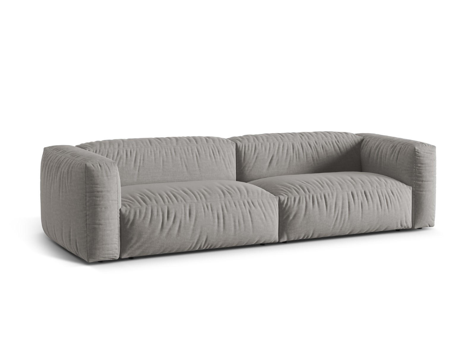 SOFA modular Martina aus strukturiertem Stoff hellgrau 4 Sitzplätze - Hellgrau, Textil (320/75/106cm) - Micadoni