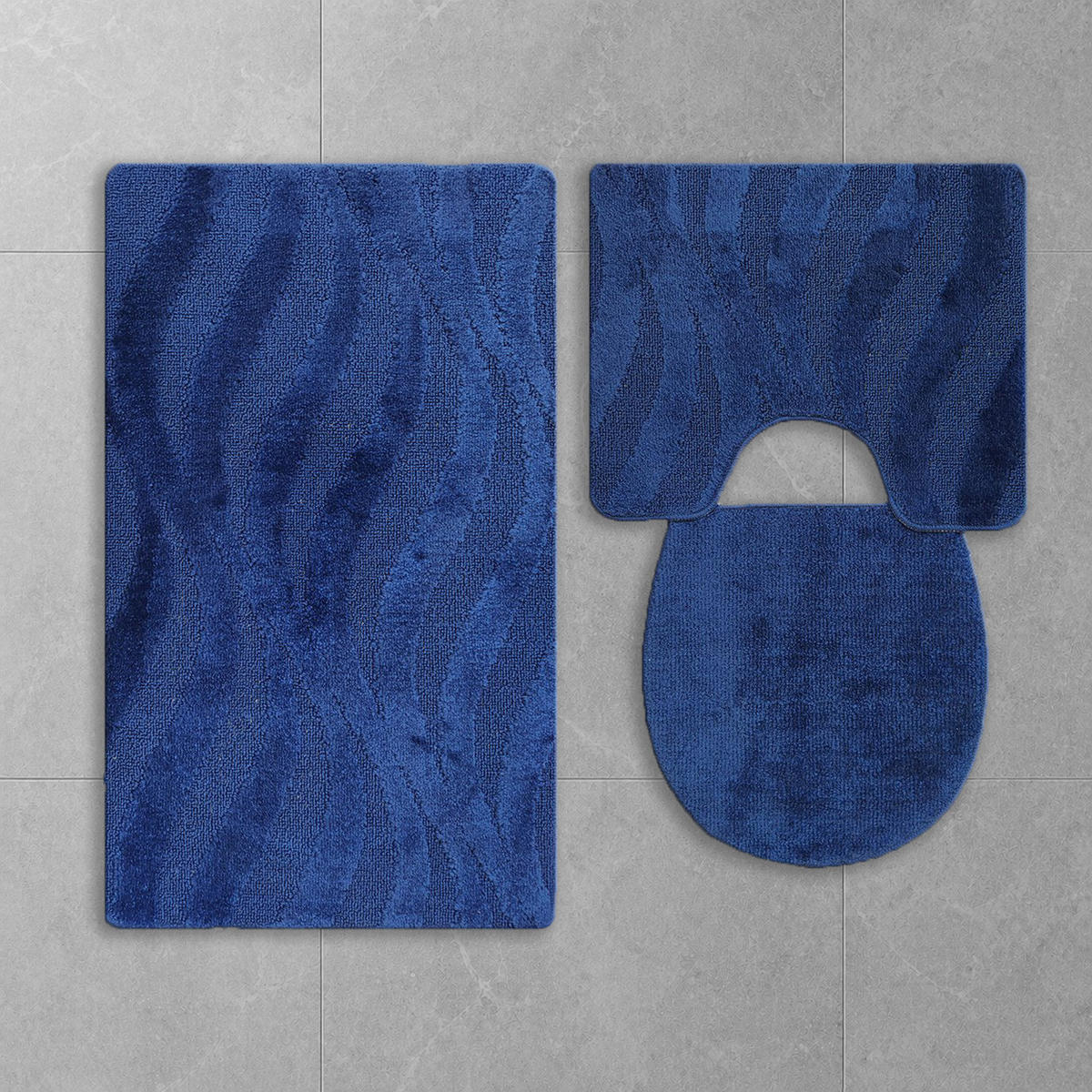 BADEMATTE Set 3 tlg BLAU - Blau, Textil (60/100cm) - ROLFNERS