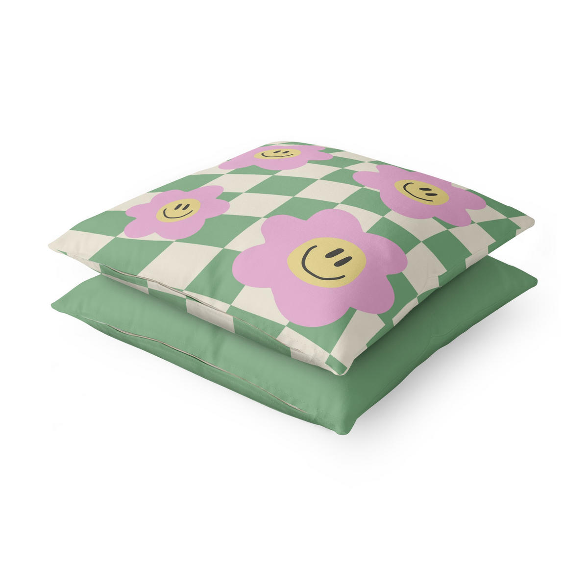 DEKOKISSEN 2er-Set Retro Duo IV 40/40 cm - Grün, Textil (40/40cm) - Bilderwelten