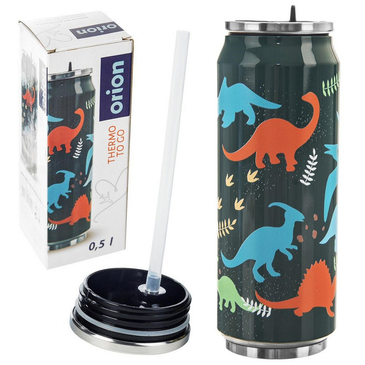 THERMOBECHER Dose Dinosaurier 500 ml Grün - Grün, Metall (0.5L) - Orion 