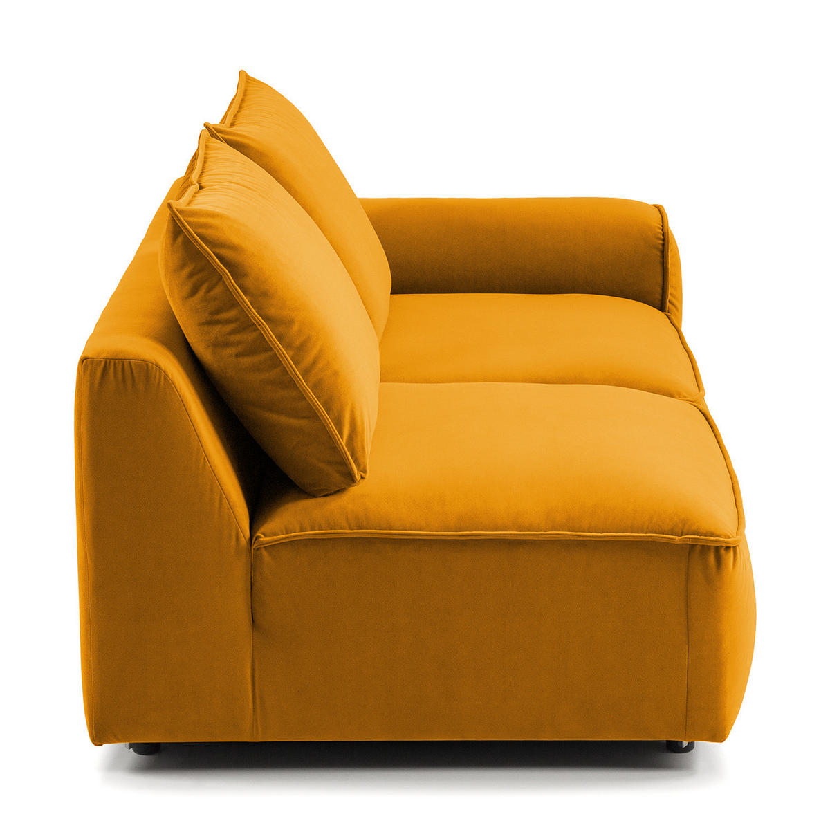2,5-SITZER SOFA - modular - Schwarz/Orange, Holz/Kunststoff (189/80/99cm) - home24
