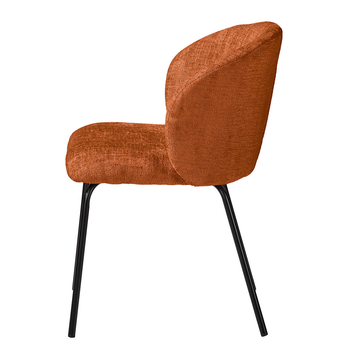 POLSTERSTUHL - 2er-Set - Chenille / Edelstahl - Terracotta, Textil/Metall (54/78/50cm) - home24