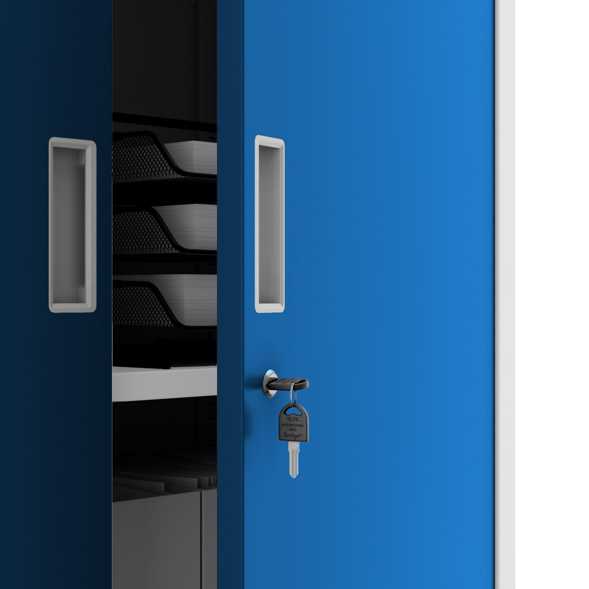 AKTENSCHRANK FILIP II 185x90x40 cm - Blaugrau, Metall (90/185/40cm) - Jan Nowak