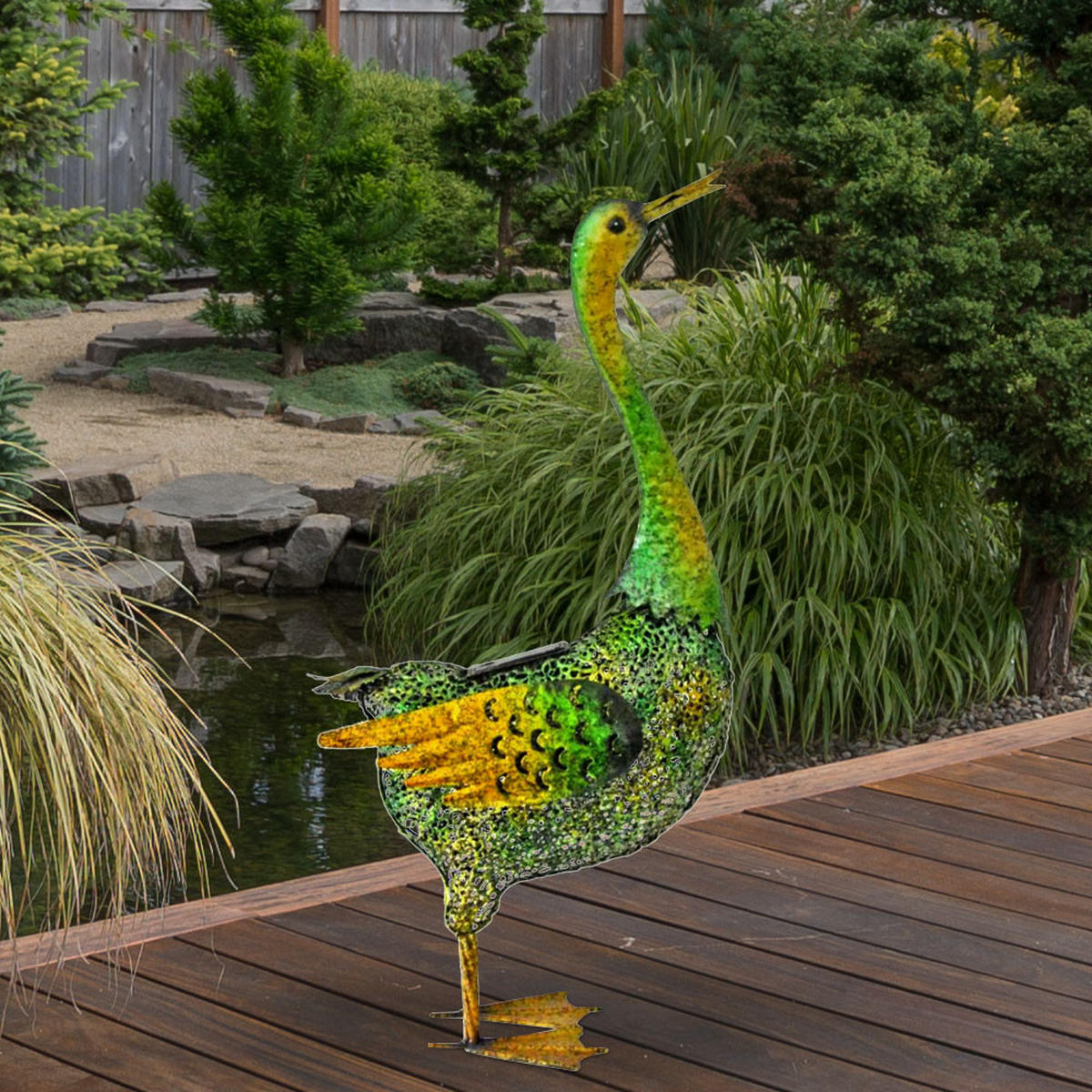 LED AUSSENLEUCHTE Ente Bunt - Multicolor, Metall (31/16/63cm)