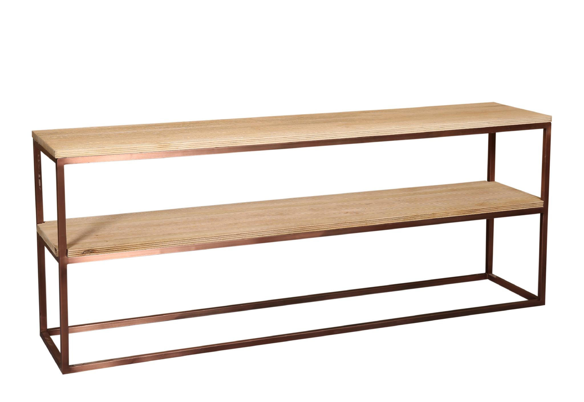 BEISTELLTISCH Zoah Braun 200/45/80cm - Braun, Metall (200/45/80cm) - PTMD Collection