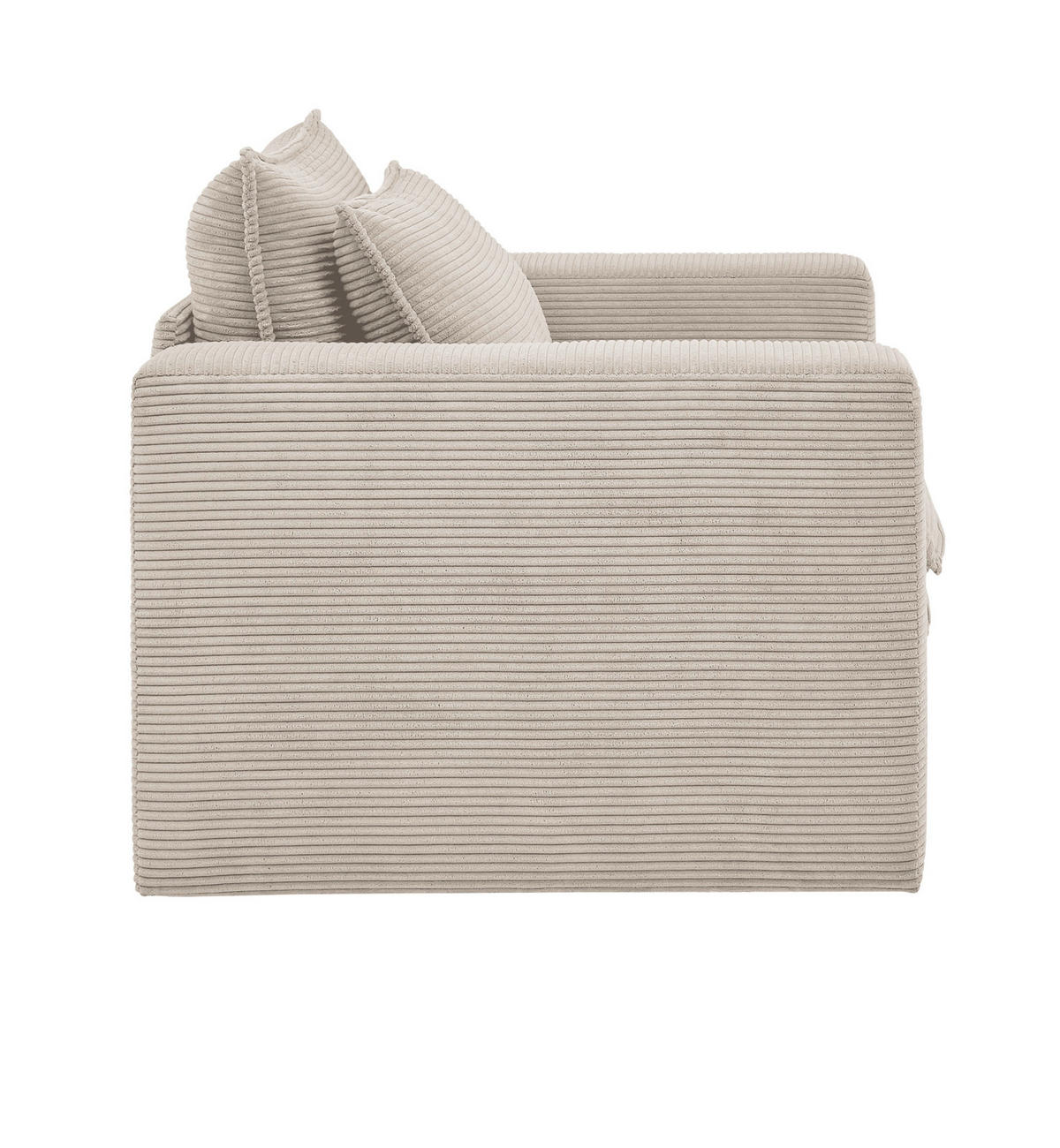 LOVESEAT beige Cord, Loungesessel 125 cm - Beige, Holz/Kunststoff (125/83/91cm) - Furn.Design