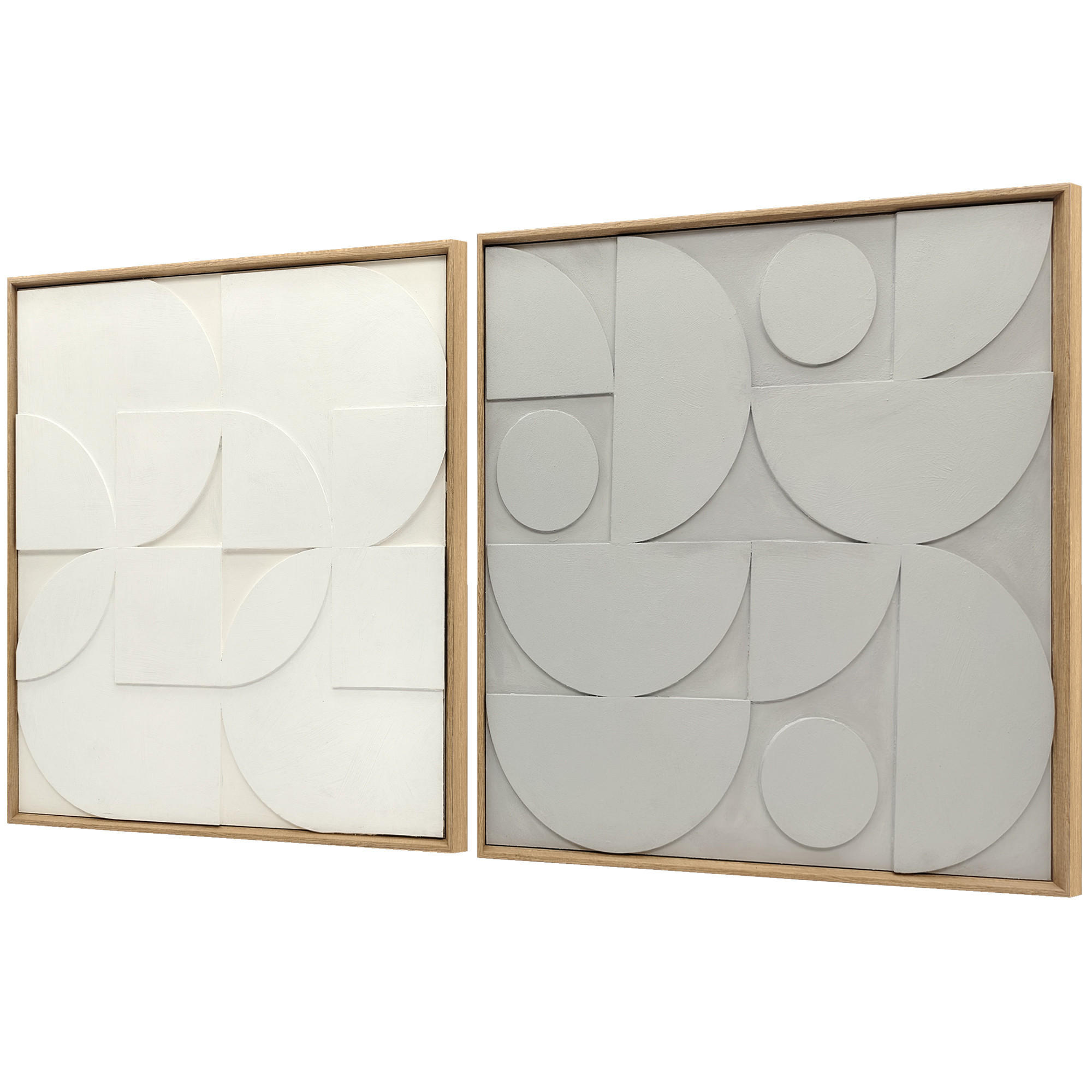 WANDDEKO-SET DE-08862 2-teilig, 3D geometrisch, 80/80 cm Weiß - Weiß, Holzwerkstoff (3.5/80/80cm) - ComfortXL