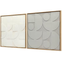 WANDDEKO-SET DE-08862 2-teilig, 3D geometrisch, 80/80 cm Weiß - Weiß, Holzwerkstoff (3.5/80/80cm) - ComfortXL