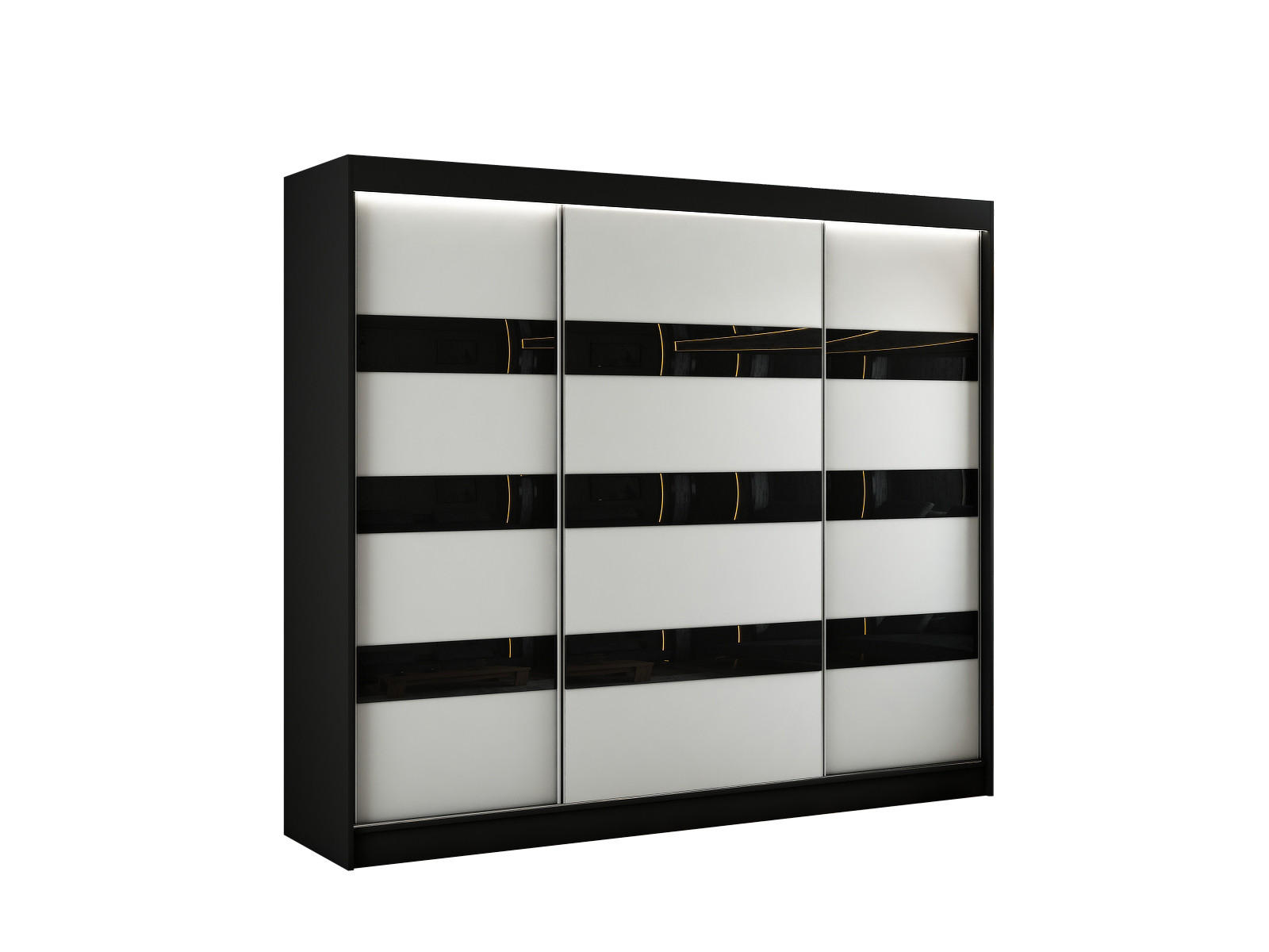 KLEIDERSCHRANK SOLTI - 250 cm - Schwarz - Schwarz, Holzwerkstoff (250/215/61cm) - ALTDECOR