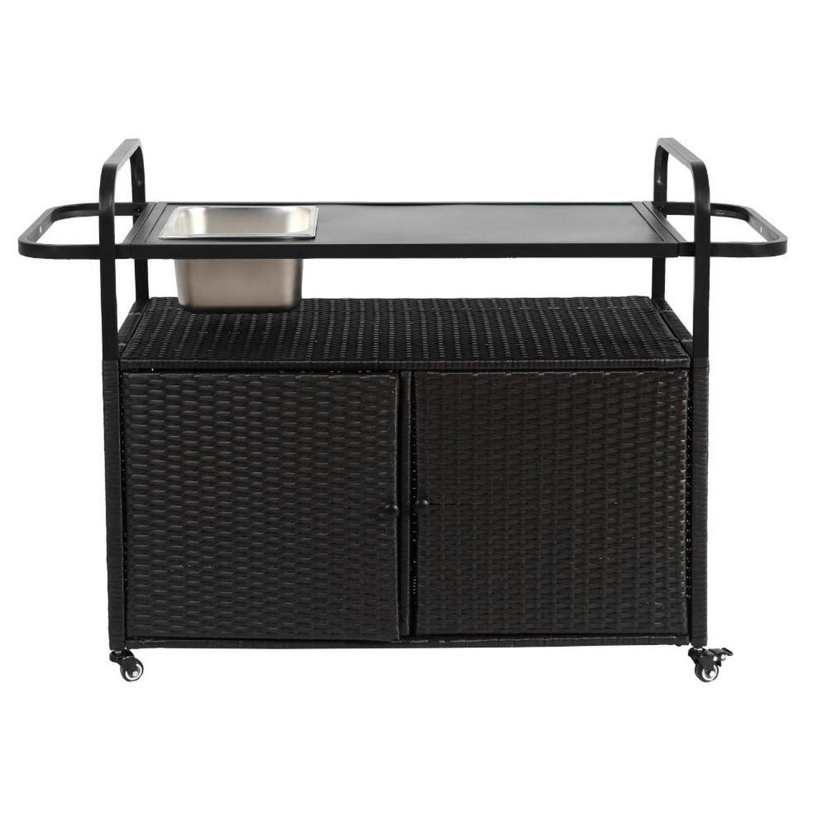 SERVIERWAGEN Küchenwagen,Outdoor Kücheninsel,Ratten,Schwarz - Schwarz, Metall (131/78/50cm) - LVHOM