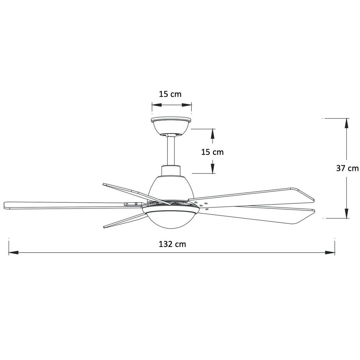 LED-DECKENVENTILATOR Cosmo, Schwarz, 132cm, Dimmbar - Schwarz, Glas (132/132/37cm) - KOSILUM