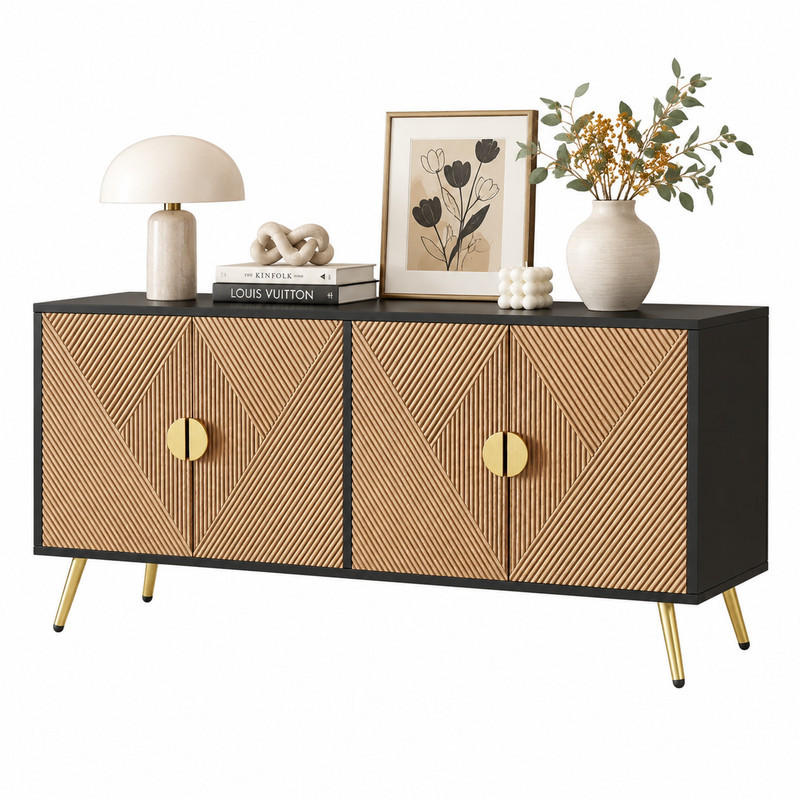 Meubliv Sideboard Schwarz 160x75x40 cm