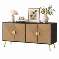 SIDEBOARD 4-türig 160 x 40 x 75 cm Schwarz Holzoptik - Schwarz, Holzwerkstoff (160/75/40cm) - Meubliv