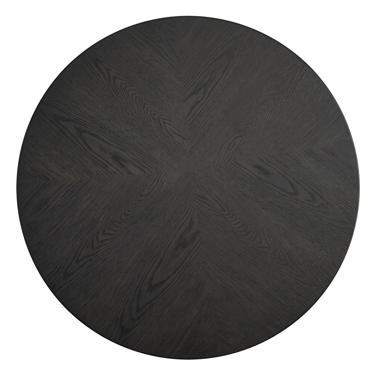COUCHTISCH aus Holzwerkstoff 78x78x38 cm und Massivholz Schwarz mit geriffeltem Rundfuß - Schwarz, Holzwerkstoff (78/78/38.5cm) - IVMEU