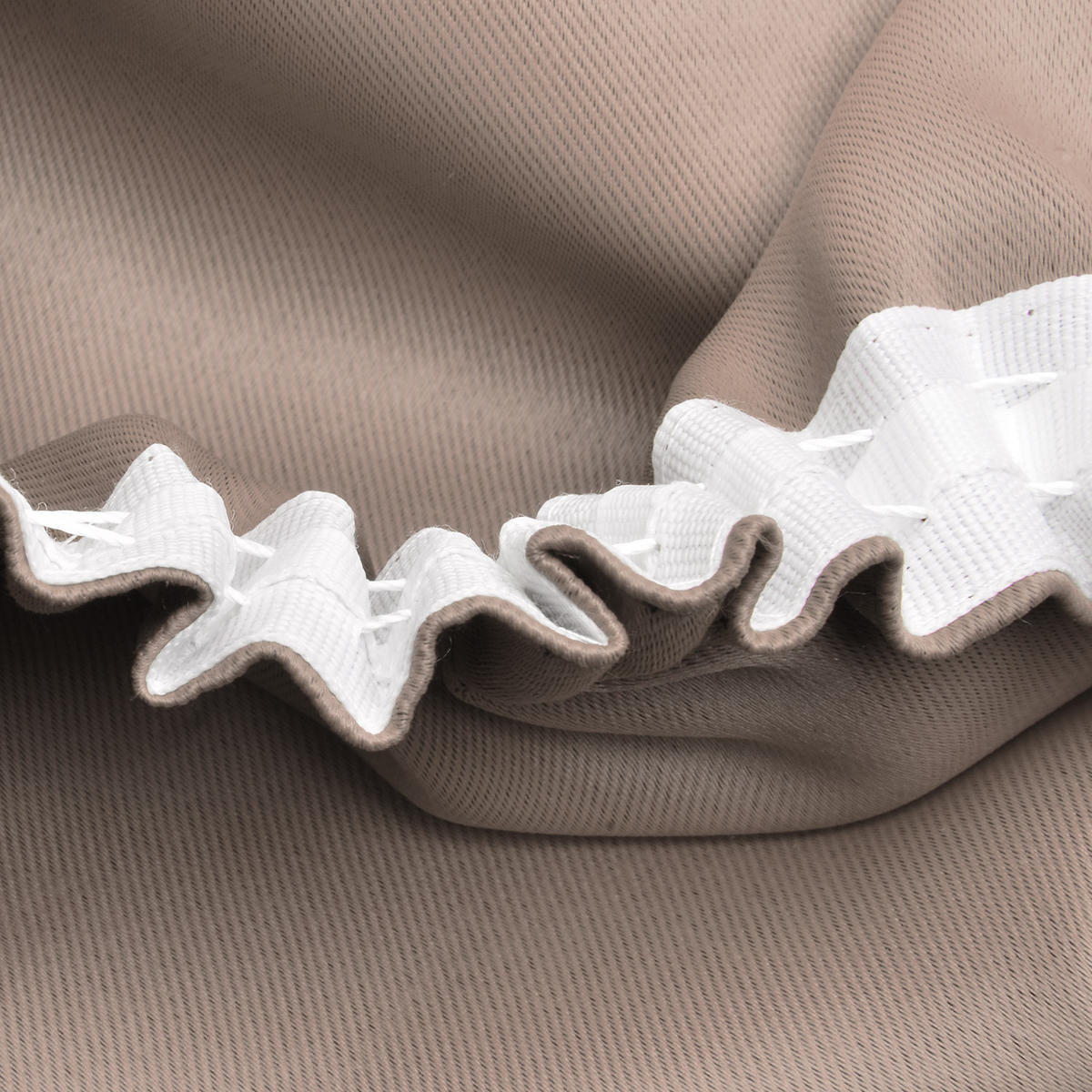 VORHANG Amelie BK mit Kräuselband 140x245cm Sand (2tlg) - Sandfarben, Textil (140/245/1cm) - Beautissu 