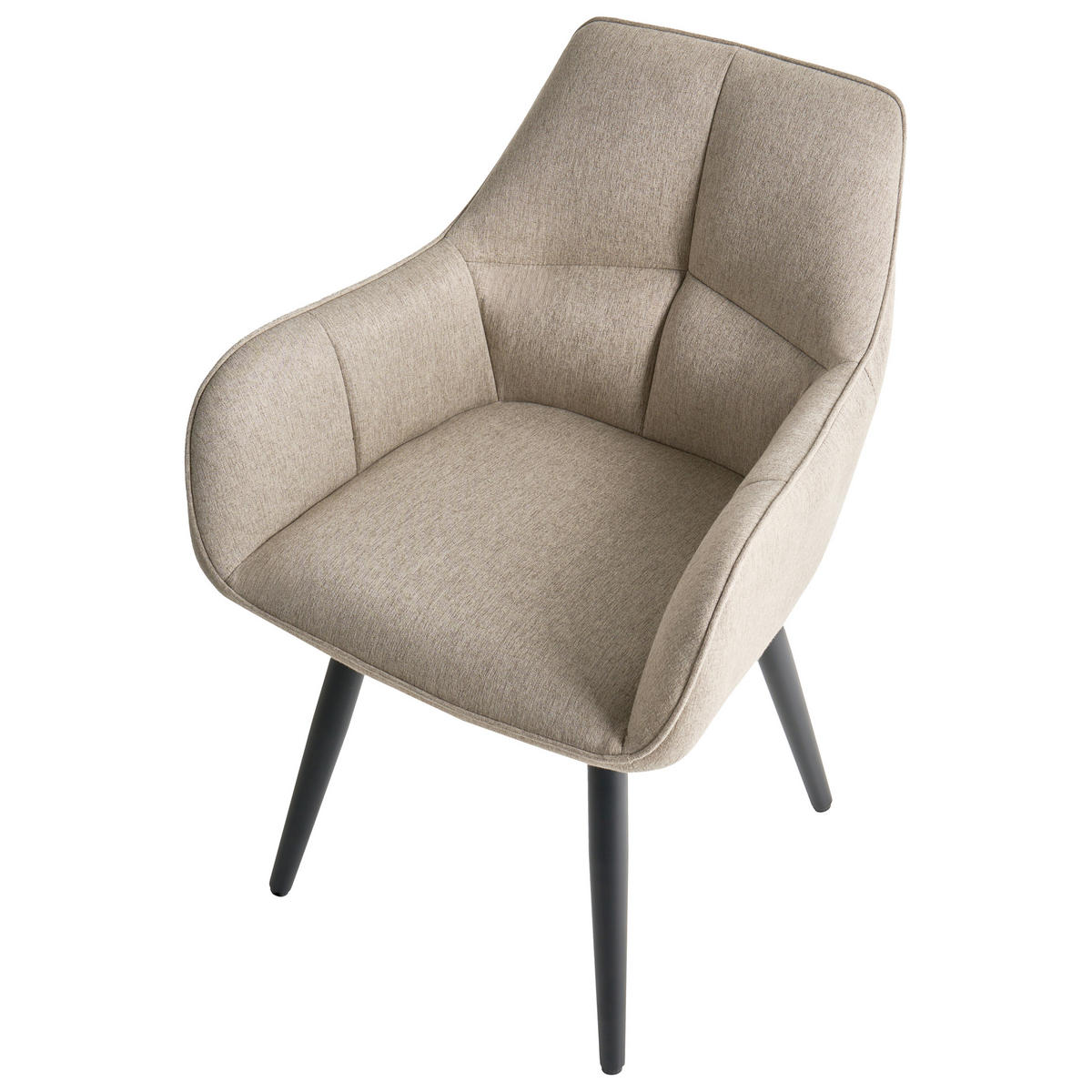 ESSZIMMERSTUHL 2er Set Kunstleinen Beige Tirano - Beige, Textil/Metall (56/83/64cm) - Beliani